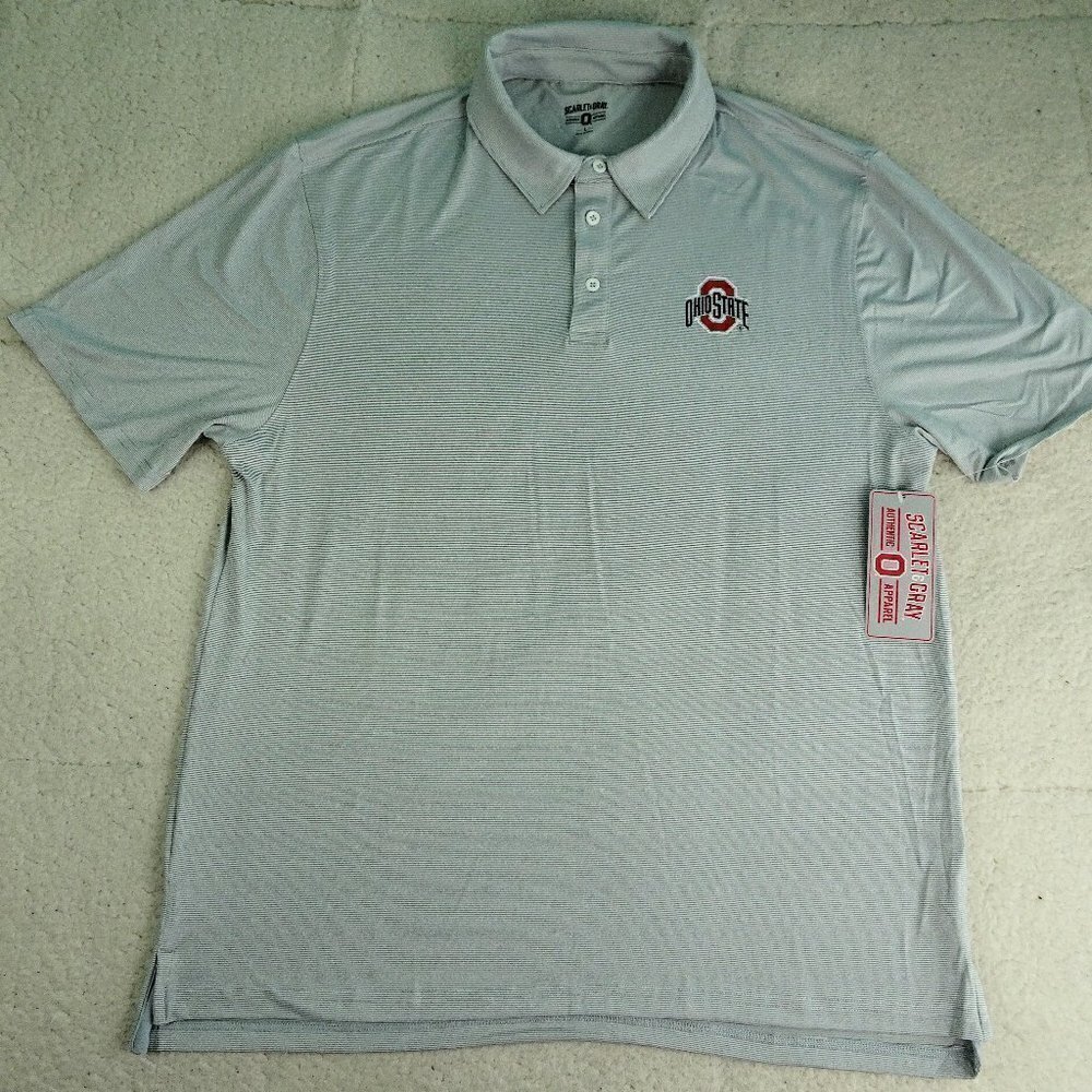 NWT NCAA Ohio State Buckeyes Gray Polo Shirt Large